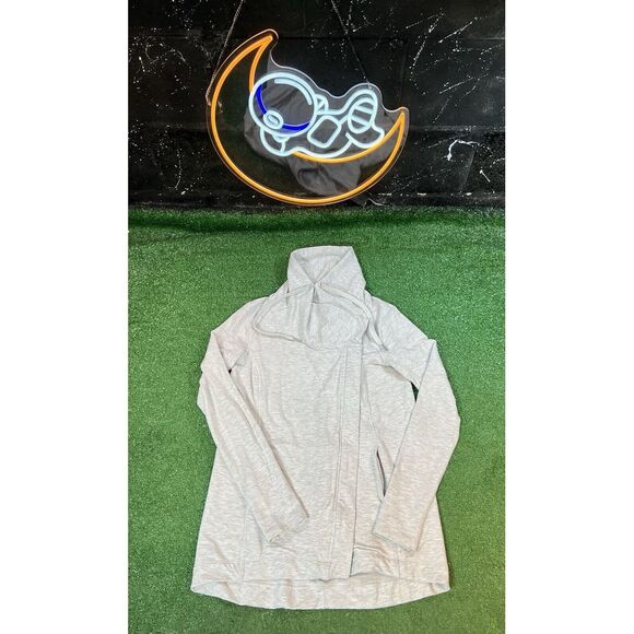 Lululemon Athletica Womens Easy Coast Wrap White Light Heather Gray Mod Jacket 4 - Picture 1 of 8